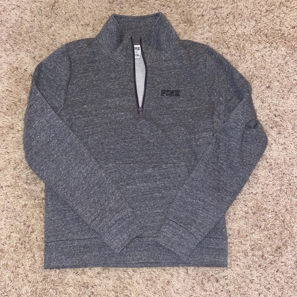 PINK Grey Quarter Zip - Picture 1 of 2